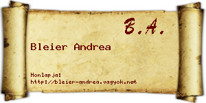 Bleier Andrea névjegykártya